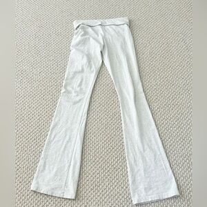 Brandy Melville Gray Fold Over Yoga Pants Flare Low Rise Soft Stretch OS